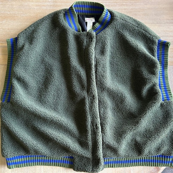 Free people oversized Sherpa varsity vest - Picture 1 of 4